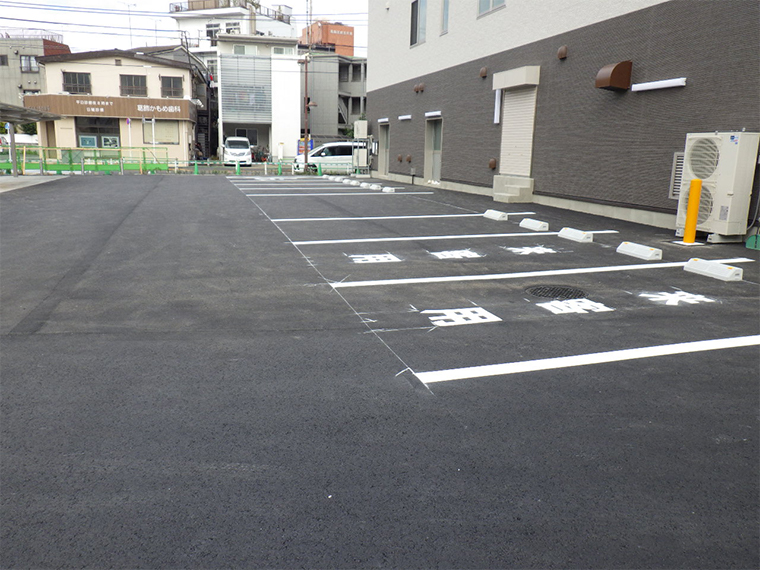 白線ライン施工+マーク、文字施工+パーキングブロック設置 東京都0